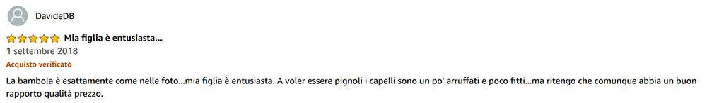 recensione 3 amazon bambola reborn